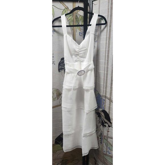 Show Me Your MuMu White Oranganza Bride Cosmopolitan Midi Dress Size Xxs. B26 - Picture 6 of 13